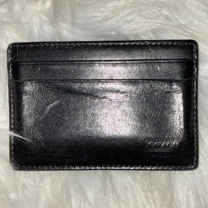 Coach Midnight Black Leather Card Holder wallet